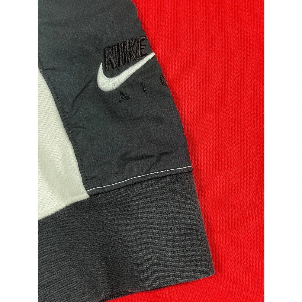 Nike Air Hoodie Men XL Red White Colorblock Full Zip Swoosh Vintage Style